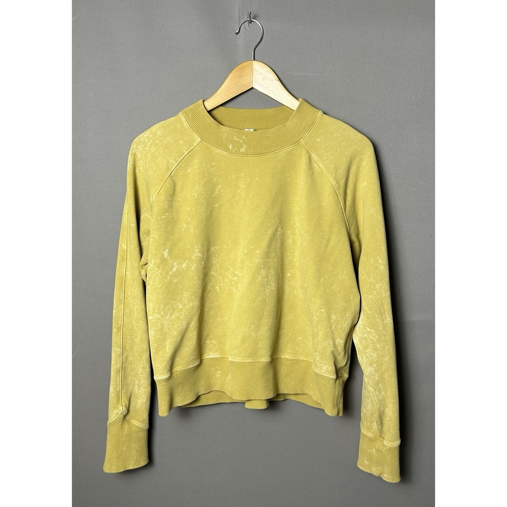 LULULEMON Cropped Sweatshirt Womens Ready to Roll Crew Shibori Gris Magnum Sz 8